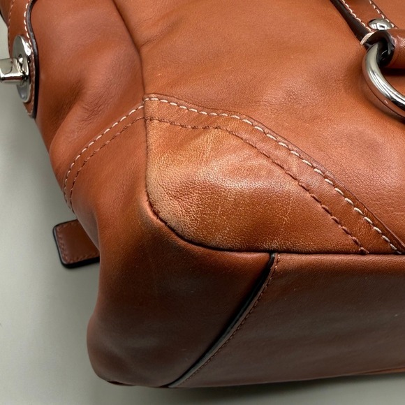 Coach Vintage Leather Satchel Tote Bag Brown Classic Shoulder Handbag - Picture 6 of 13